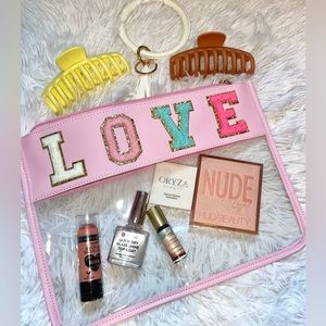 Clear Pouch Chenille Letters